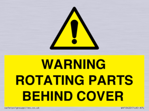 WARNING ROTATING PARTS BEHIND COVER